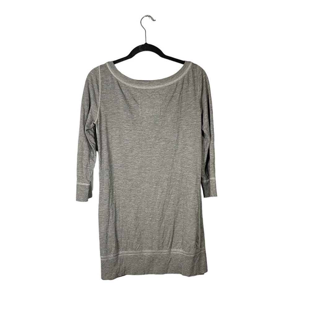 Abercrombie & Fitch Preppy Grey Casual Wide Neck 3/4 Sleeve Blouse Top Large - Picture 3 of 8